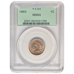 1863 Indian Cent PCGS MS64