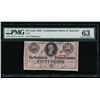 Image 1 : 1863 Fifty Cent Confederate States of America Note PMG 63