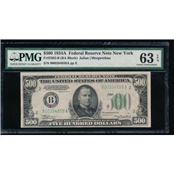 1934A $500 New York Federal Reserve Note PMG 63EPQ