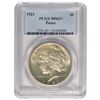 Image 1 : 1921 $1 Peace Silver Dollar Coin PCGS MS63+