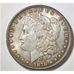 1878 7TF MORGAN DOLLAR, AU/BU