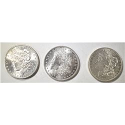 1882-S, 83-O & 85 MORGAN DOLLARS CH BU