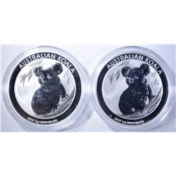 2-AUSTRALIA 1oz SILVER KOALA $1 COINS