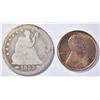 Image 1 : LOT OF 2 COINS: 1909 LINCOLN CENT GEM BU RD, 1853
