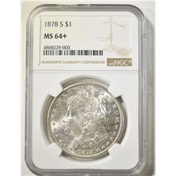 1878-S  MORGAN DOLLAR NGC MS-64+