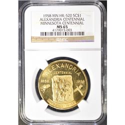 1958 MN HK-520 SO CALLED DOLLAR, NGC MS-65