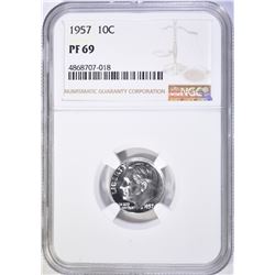 1957 DIME NGC PF 69