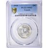 Image 1 : 1918 SILVER QUARTER CANADA PCGS MS-63