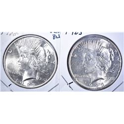1922 & 1923 GEM BU PEACE DOLLARS