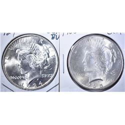 1924 & 25 GEM BU PEACE DOLLARS