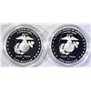 Image 3 : 2-2005 PROOF MARINE CORPS COMMEM SILVER DOLLARS