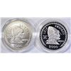 Image 2 : PF & UNC 2000 LEIF ERICSON COMMEM SILVER DOLLARS