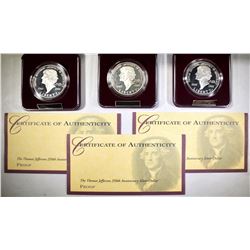 3-1993 JEFFERSON PROOF COMMEM SILVER DOLLARS
