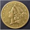 Image 1 : 1851-O $20 GOLD LIBERTY AU/BU