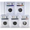 Image 2 : 5 1976-S WASHINGTON QUARTERS PCGS PR-69DCAM