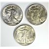 Image 1 : 3-CH BU 1944-S WALKING LIBERTY HALVES
