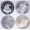 Image 1 : 4-DIFFERENT ONE OUNCE .999 SILVER ROUNDS