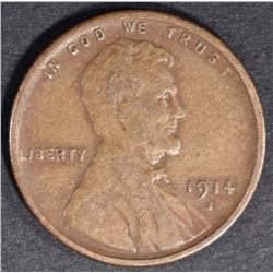 1914-S LINCOLN CENT AU