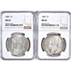 Image 1 : 1886 NGC MS-62 & 89 NGC MS-62 MORGAN DOLLARS