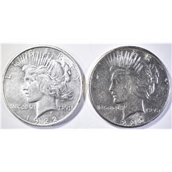 1922-D & S PEACE DOLLARS