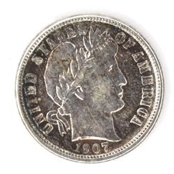 1907-O BARBER DIME  AU++