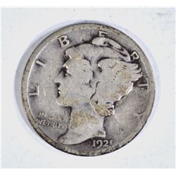 1921-D MERCURY DIME, FINE KEY DATE