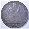 Image 1 : 1845 SEATED DOLLAR, AU, SCARCE!