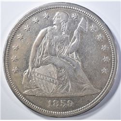 1859-S SEATED DOLLAR, AU./BU RARE,