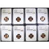 Image 1 : (8) 1957 D LINCOLN CENTS NGC MS-66 RD