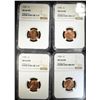 Image 1 : 4 - 1958 LINCOLN CENTS NGC MS66 RD