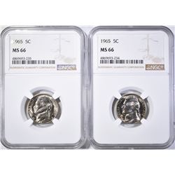 2-1965 NICKELS NGC MS -66