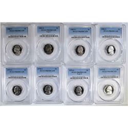 8 JEFFERSON NICKELS PCGS PR-69 DCAM
