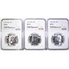 Image 1 : (3) 1966 SMS KENNEDY HALVES NGC MS 67