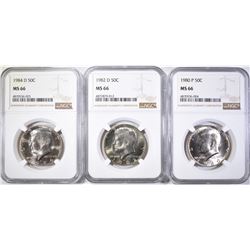 1980 P, 1982 D, 1984 D KENNEDY HALVES