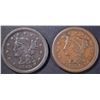 Image 1 : 1849 & 50 LARGE CENTS, XF