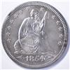 Image 1 : 1854 SEATED LIBERTY QUARTER  ARROWS CH BU CLEANED