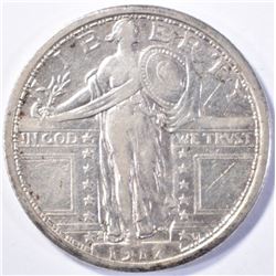 1917-S TYPE 1 STANDING LIBERTY QUARTER XF/AU