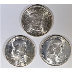 (2) 1955 FRANKLIN HALF DOLLARS GEM AND