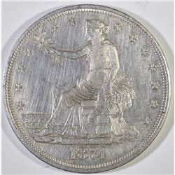 1874-CC TRADE DOLLAR, AU/BU cleaned