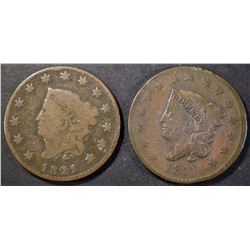 (2) LARGE CENTS: 1817 F & 1821 G