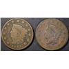 Image 1 : (2) LARGE CENTS: 1817 F & 1821 G