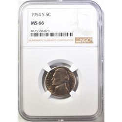 1954-S JEFFERSON NICKEL NGC MS 66 TOUGH