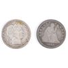 Image 1 : (2) QUARTERS: 1842-O SEATED