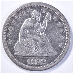 1858 SEATED LIBERTY QUARTER  XF