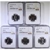 Image 1 : (5) 1966 SMS QUARTERS NGC MS-67