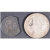 Image 1 : 1887-O MORGAN DOLLAR AU & 1904 BARBER HALF XF
