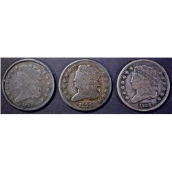 1829 VG, 1932 & 1835 VF HALF CENTS