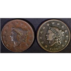 1831 & 1832 LARGE CENTS  VF/XF