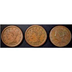1850, 51 & 56 XF LARGE CENTS