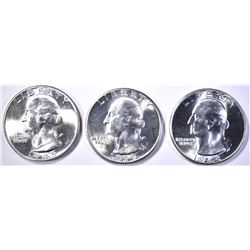 1939-D, 45-D, 48-D WASHINGTON QUARTERS GEM BU